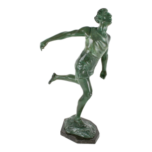 Charles Lemoyne Art Deco Bronze The Finish Runner Sports Sculpture, circa 1920