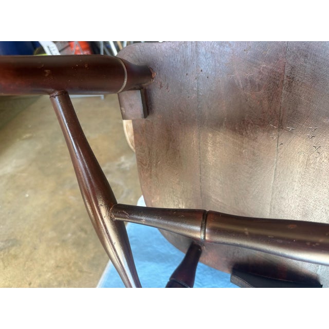 Antique Federal Revival Inlaid Mahogany Rocking Armchair, Early 20th Century For Sale - Image 10 of 12