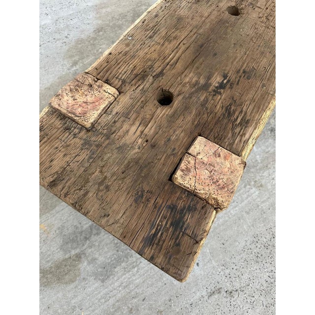 Wood Brutalist Wood Coffee Table For Sale - Image 7 of 8