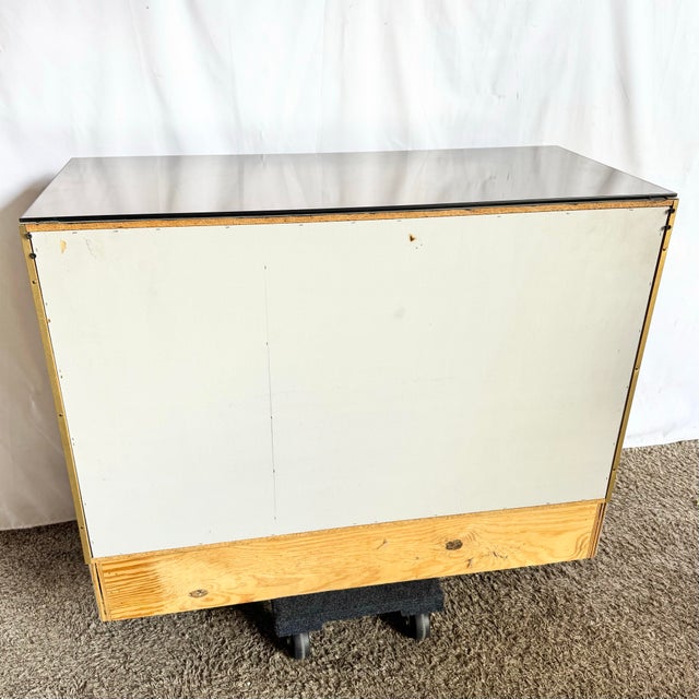 Gold 1980s Postmodern Smoked Mirror and Gold Credenza For Sale - Image 8 of 11