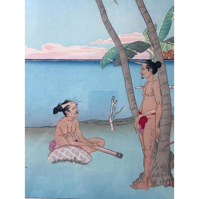 Metal Framed Japanese Woodblock Print Apres La Pluie Tarang Yap by Paul Jacoulet For Sale - Image 7 of 12