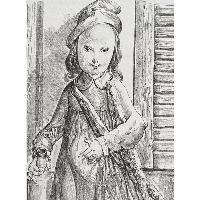 Léonard Tsuguharu Foujita Young girl with bread (the morning) Original lithograph, 1956 Hand signed in pencil Edition of...