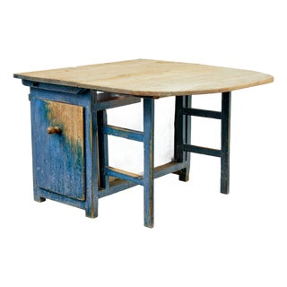 Swedish Pine Drop Leaf Table, 1860 For Sale