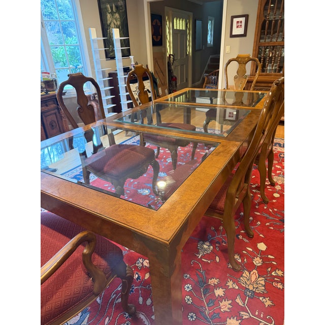 Brown 1960s Chinoiserie Style Dining Table With 6 Karges Chairs For Sale - Image 8 of 9