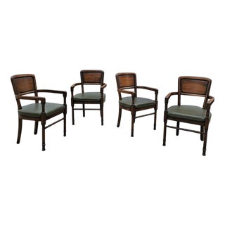RAC Dining Chairs with Green Leather Cushions from Royal English, Set of 4 For Sale