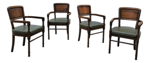 RAC Dining Chairs with Green Leather Cushions from Royal English, Set of 4