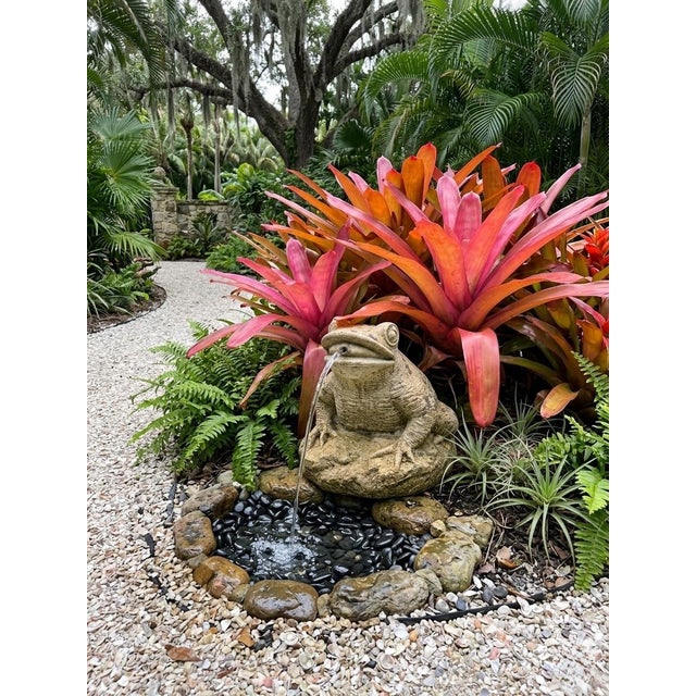 2000 - 2009 Vintage-Style Large Cast Stone Frog Fountain Spouter For Sale - Image 5 of 9