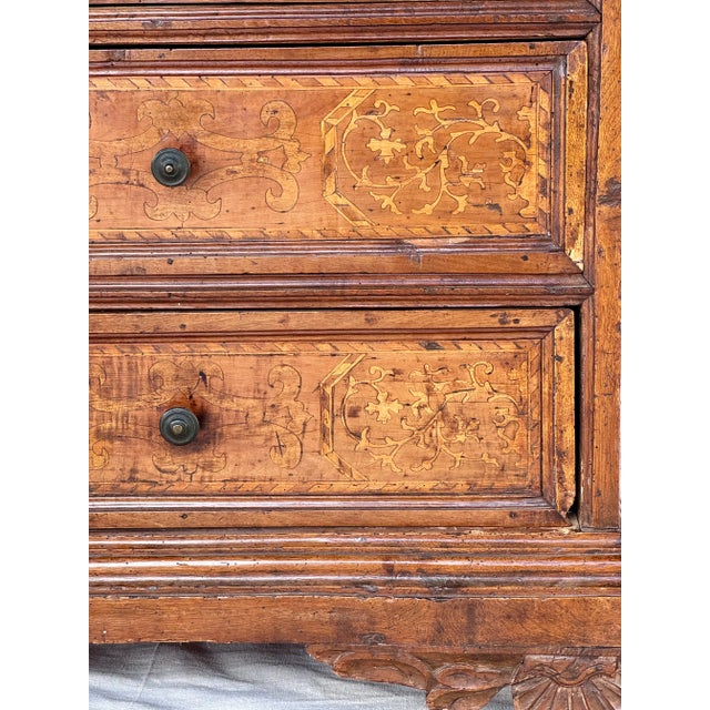 17th Century Italian Marquetry Inlaid Four Drawer Chest For Sale - Image 9 of 11