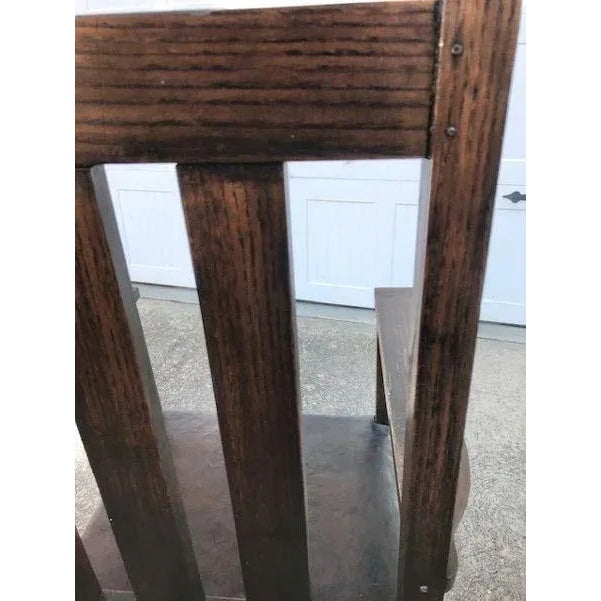 Early 20th Century Early 20th Century Antique Mission Oak Armchair For Sale - Image 5 of 8