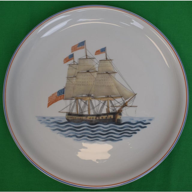 Set X 6 Mottahedeh Our Maritime Heritage C1987 Porcelain Dinner Plates For Sale - Image 9 of 13