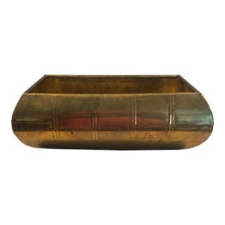 1950s Contemporary Solid Brass Rectangle Planter For Sale