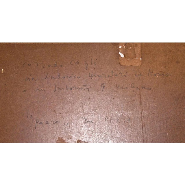 Landscape - Original Oil on Cardboard by Corrado Cagli - 1932 ca. 1932 ca. For Sale - Image 4 of 5