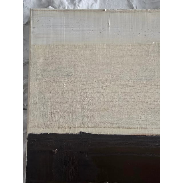 24" X 29" - Abstract Minimalist Landscape Oil Painting by Diane Grant / Neutral Color Palette / Color Field / Seascape For Sale - Image 10 of 10