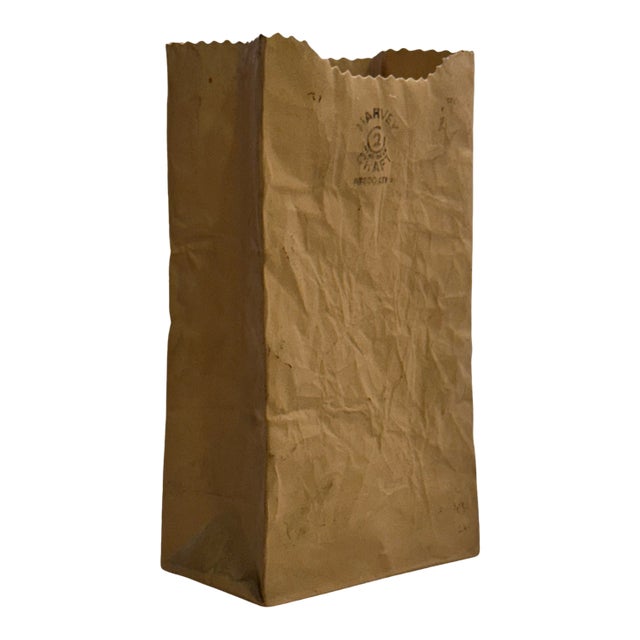 Michael Harvey "Paper Bag" Ceramic Vase, Crinkle Craft Collection For Sale