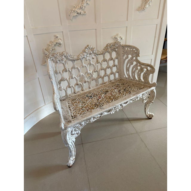 Antique Victorian Ornate Garden Seat in Cast Iron, 1850 For Sale - Image 12 of 12