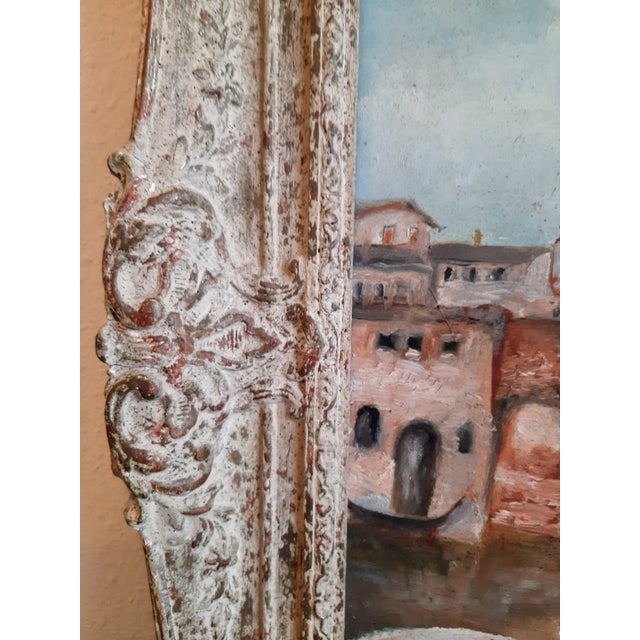 Italian Venetian Fisherman Village Seaside Painting Signed For Sale - Image 10 of 13