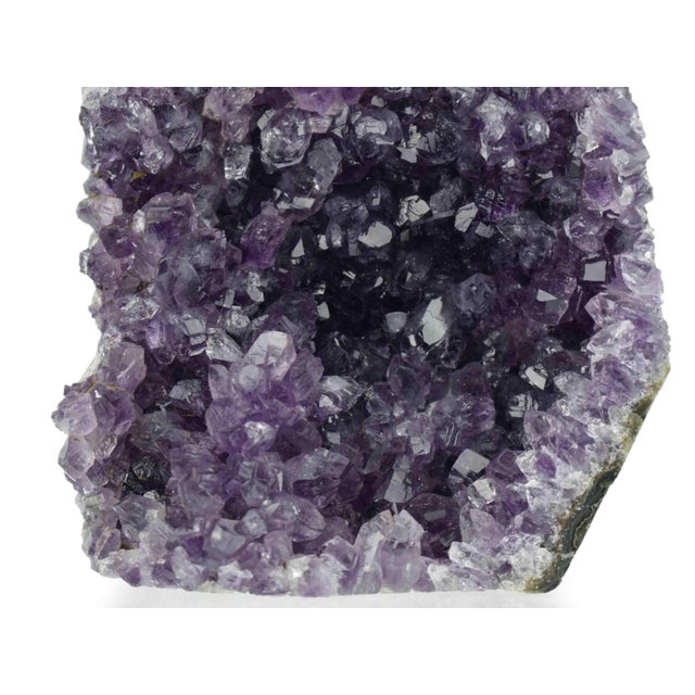 Natural Purple Amethyst Quartz Crystal Geode Cluster Stone Display Piece For Sale - Image 4 of 8