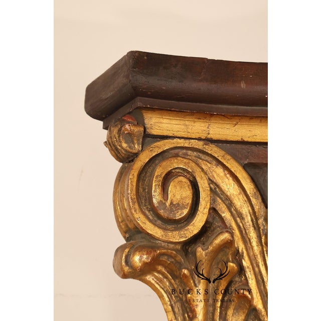 Pair Of Decorative Mirrored Wall Columns With Gilt Carved Capitals By Francisco Hurtado For Sale In Philadelphia - Image 6 of 18