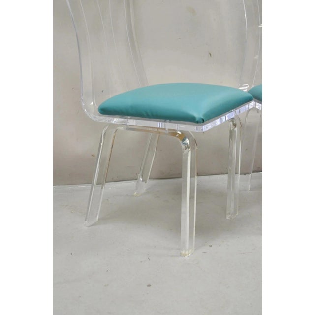 Vintage Mid Century Modern Sculptural Lucite Dining Table & 4 Chairs - 5 Pc Set For Sale - Image 11 of 11
