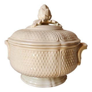 Vintage French Ironstone Pont Aux Choux Series Soup Tureen with Artichoke Lid from Gien, 1960s For Sale