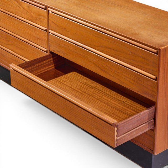 Wood Westnofa Mid Century Teak Norwegian Teak 8 Drawer Lowboy Dresser For Sale - Image 7 of 9