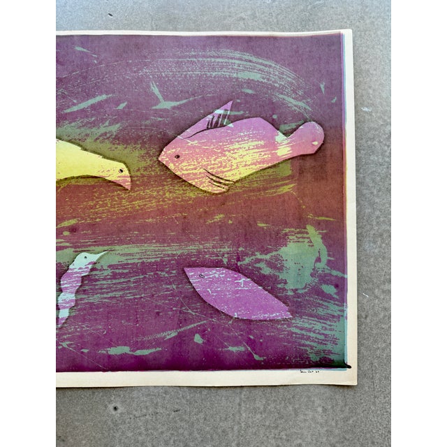 60s Mid Century Modern Relief Print "So What's New?" Signed Alie Patt Ed. 4 For Sale In Las Vegas - Image 6 of 11