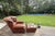 Cigar Leather Restoration Hardware Chair & Coordinating Ottoman, a Pair For Sale In New York - Image 6 of 18