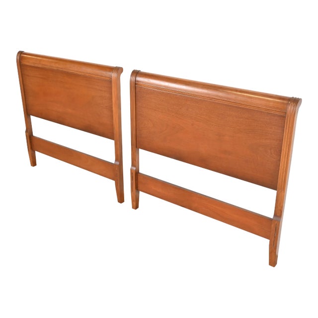 Drexel Regency Carved Mahogany Twin Headboards, Pair For Sale