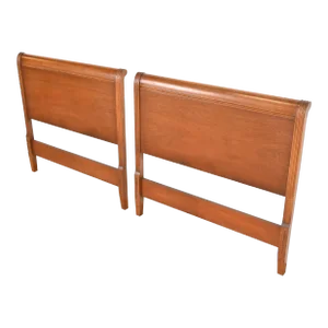 Drexel Regency Carved Mahogany Twin Headboards, Pair