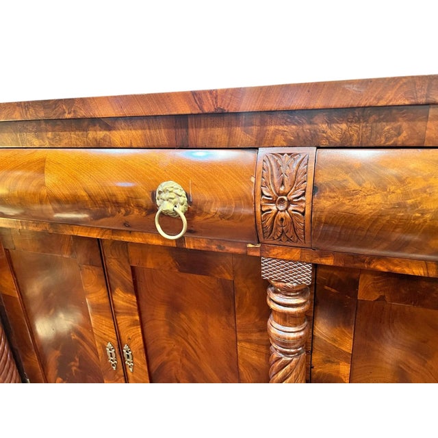 19th Century Flame Mahogany American Empire Sideboard Server For Sale - Image 11 of 12