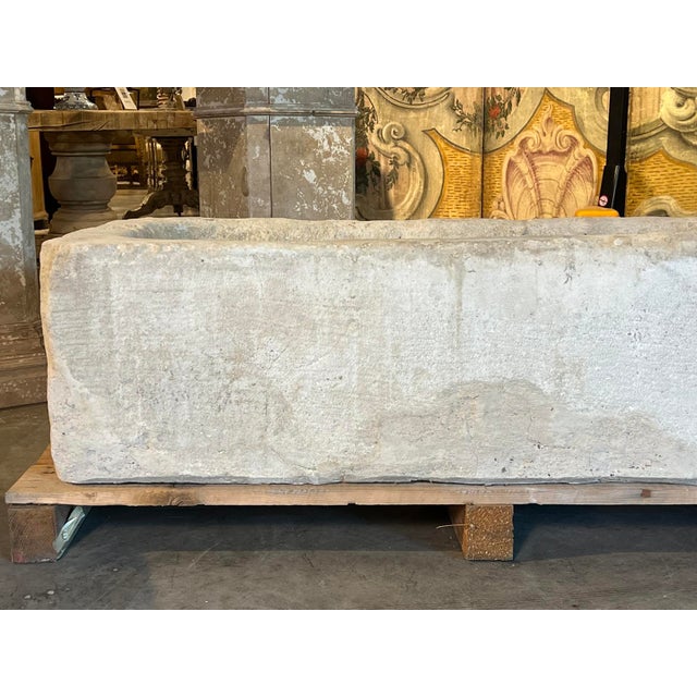 A Long Antique White Limestone Trough From Eastern France, Circa 1800 For Sale - Image 18 of 18