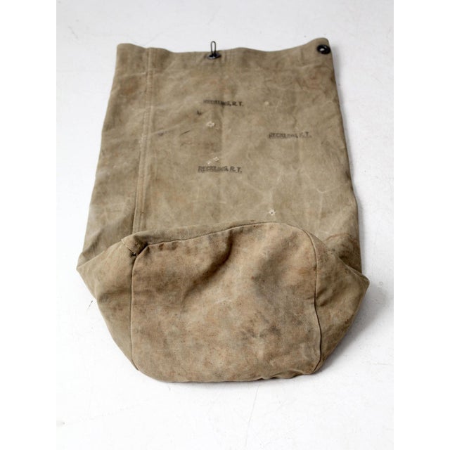 Mid 20th Century Vintage Canvas Mail Sack Postal Bag For Sale - Image 5 of 11