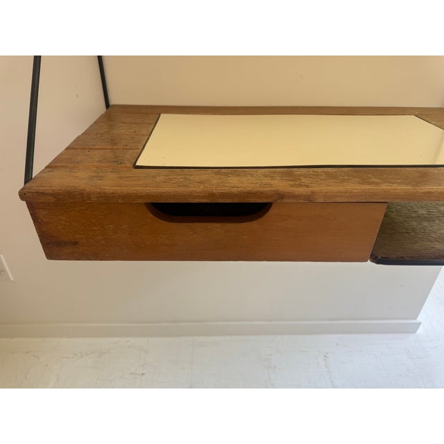 Brown Arthur Umanoff Wall Hanging Desk, 1960s For Sale - Image 8 of 18