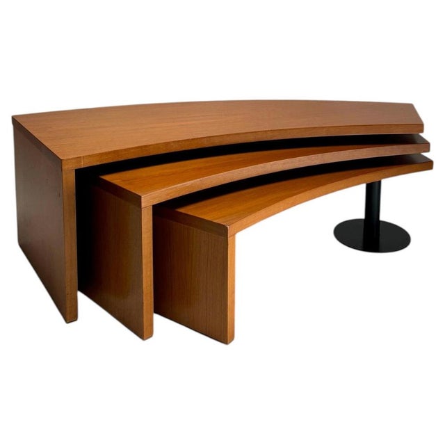 Monumental Postmodern Wooden 3-Tier Coffee Table, Italy, 1980s For Sale - Image 10 of 10