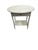 Antique distressed one drawer, two tier spool bobbin leg oval side or occasional table. Could be used as a small desk or...