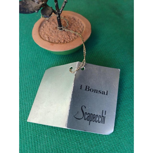 O5- Olive tree bonsai in 925 silver, enamel base, handcrafted by Scapecchi in Arezzo - Dimensions 10x4cm. This piece has...