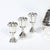 Mid-Century Minimalist Sculptural Sterling Kiddush Decanter and Six Cup Set For Sale - Image 4 of 14