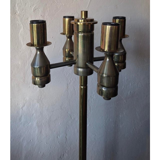 Mid-Century Modern Brutalist Brass Four-Light Floor Lamp, 1960s For Sale - Image 6 of 18