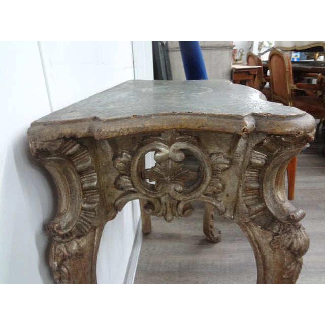 Pair of 18th Century Italian Baroque Giltwood Console Tables For Sale - Image 11 of 12