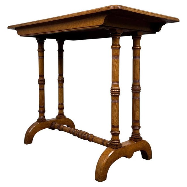 19th Century Antique English Oak Side Table For Sale - Image 4 of 10