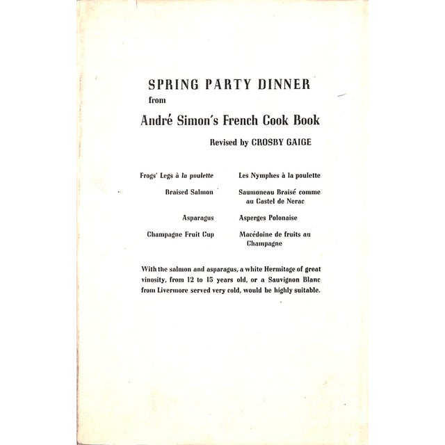 1940s "Andre Simon's French Cook Book" 1948 Simon, Andre For Sale - Image 5 of 10