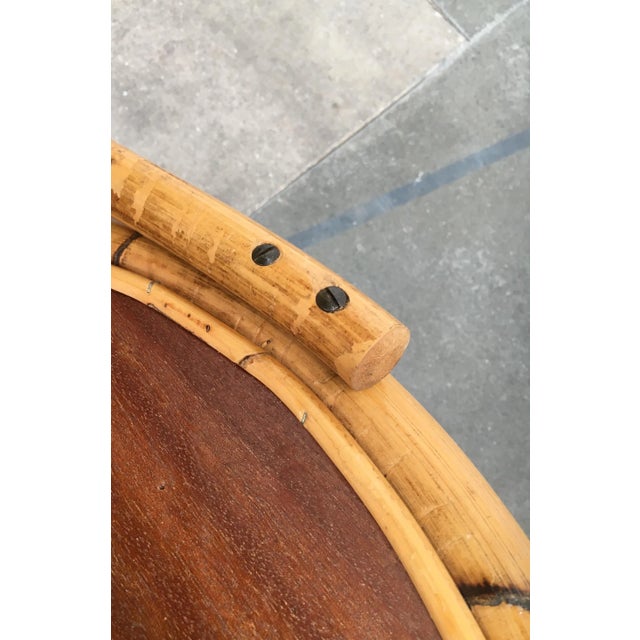 Wood Vintage Italian Rattan & Bamboo Serving Trolley from Dal Vera For Sale - Image 7 of 18