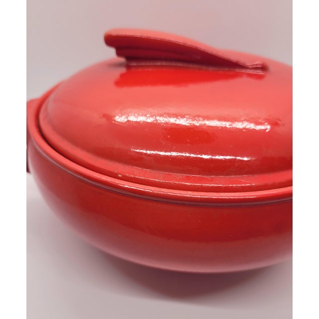 Ceramic Vintage Red Hall Pottery Art Deco Sundial Covered Casserole Dish For Sale - Image 7 of 16