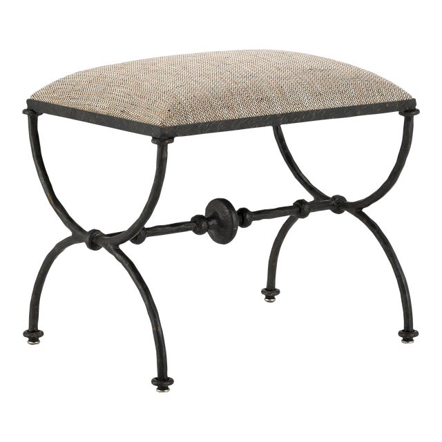 Currey & Company Agora Peppercorn Ottoman For Sale