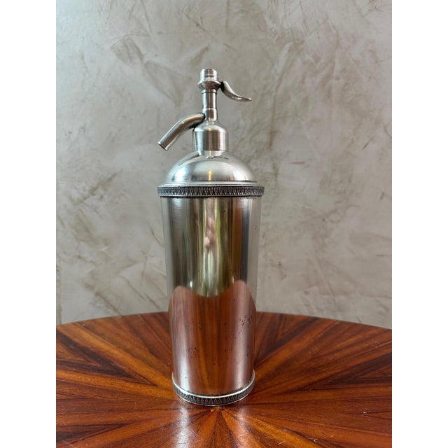 Antique Silver Metal Siphon For Sale - Image 10 of 10