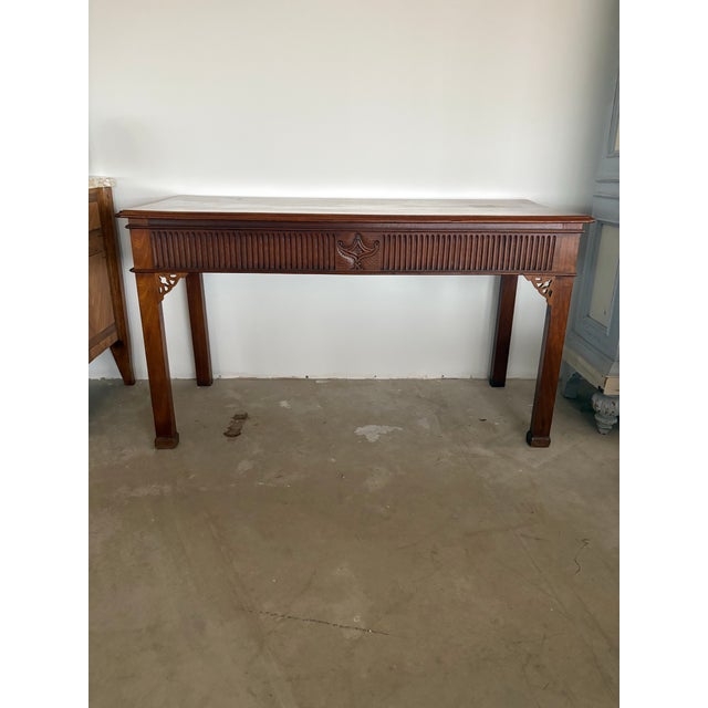 Traditional 18th Century George III Mahogany Console Table With Later Carving For Sale - Image 3 of 6
