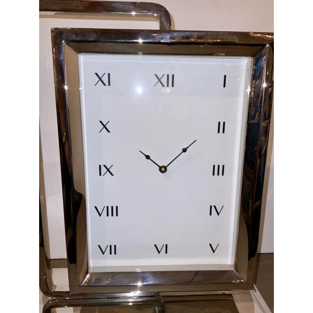 Global Views Global Views Time to Reflect Polished Nickel Clock For Sale - Image 4 of 5