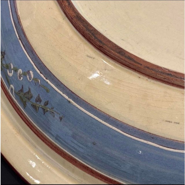Rare Veironique Pichon Maison Uzes France Clay Bowl Hand Made Pottery 14.5” For Sale - Image 10 of 12