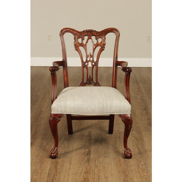 Chippendale Style Quality Set Of Eight Solid Mahogany Dining Chairs For Sale - Image 17 of 18