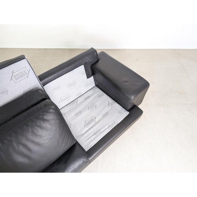 Black 2-Seater Leather Sofa from Roche Bobois For Sale - Image 11 of 12